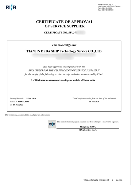 Thickness Measurements on Ships or Mobile Offshore Units